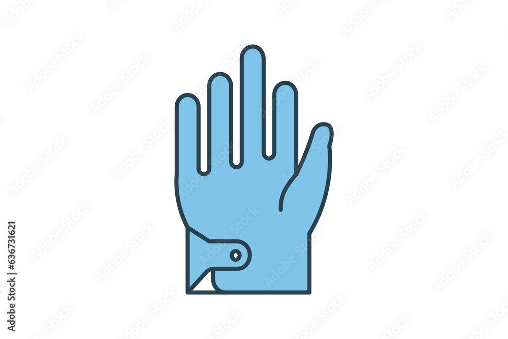 Poster gloves icon. icon related to clothes. suitable for web site design, app, user interfaces. flat line 