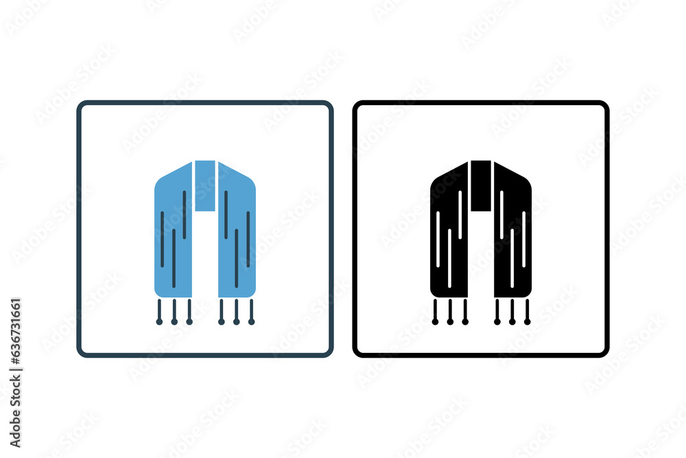 Poster scarf icon. icon related to clothes. suitable for web site design, app, user interfaces. solid icon 