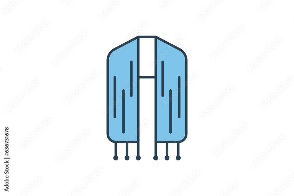 Poster scarf icon. icon related to clothes. suitable for web site design, app, user interfaces. flat line i