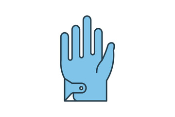 Fototapeta na wymiar Gloves Icon. Icon related to clothes. suitable for web site design, app, user interfaces. flat line icon style. Simple vector design editable
