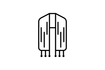 Scarf Icon. Icon related to clothes. suitable for web site design, app, user interfaces. line icon style. Simple vector design editable