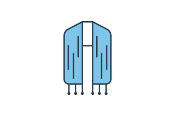 Scarf Icon. Icon related to clothes. suitable for web site design, app, user interfaces. flat line icon style. Simple vector design editable