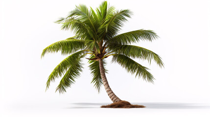 Obraz premium Coconut palm tree isolated on white background. Tropical plant object.