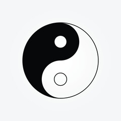 Ying yang balance flat icon for apps