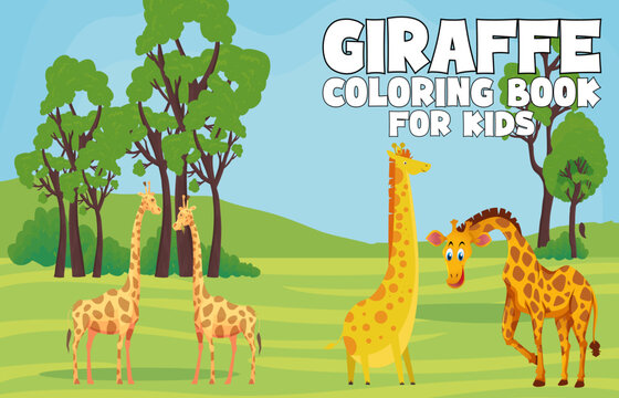 giraffe design coloring book for kids Cover