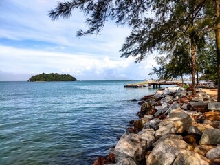 Scenic view of a pier overlooking the seaside of Port Dickson Negeri Sembilan