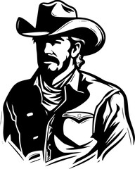 Fototapeta na wymiar Cowboy - High Quality Vector Logo - Vector illustration ideal for T-shirt graphic