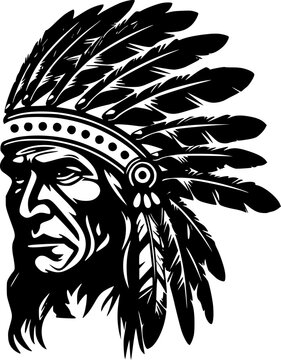 recommend clip art: Indian Chief - High Quality Vector Logo - Vector illustration ideal for T-shirt graphic