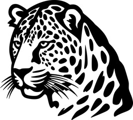 Fototapeta premium Leopard | Black and White Vector illustration