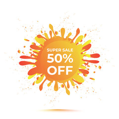 Super sale 50% discount offer banner template design for web or social media
