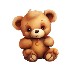 Fototapeta premium Illustration of an isolated cute teddy bear, generated with generative IA support