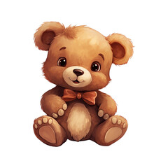 Illustration of an isolated cute teddy bear, generated with generative  IA support