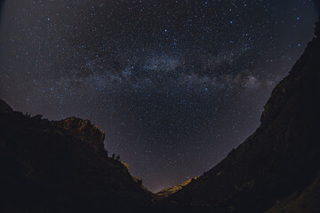 meteor shower on the mountain