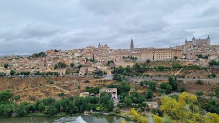 Fototapeta na wymiar Aerial view of Toledo cityscape in Spain