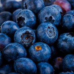 Vibrant close-up of a collection of ripe blueberries, ready to be enjoyed