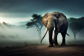 Fototapeta na wymiar elephant in the wild