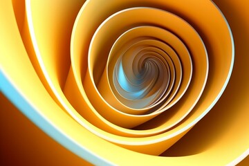 3D spiral wave illustration for backgrounds/posters/covers. Generative AI