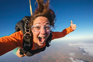 WOman skydiving