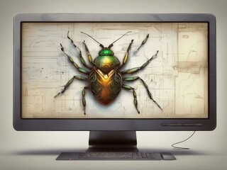 Computer monitor with bug