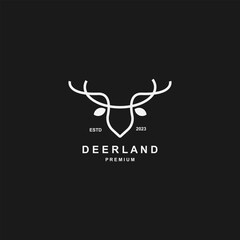 Line head deer logo symbol vector