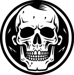 Skull - Black and White Isolated Icon - Vector illustration