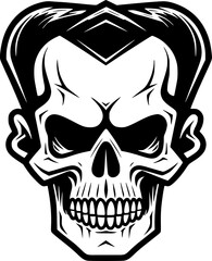 Skull - Black and White Isolated Icon - Vector illustration