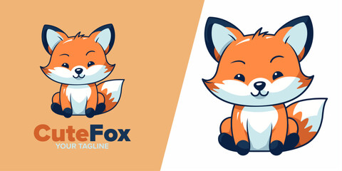 Cute Fox Cartoon: Intricate Vector Graphics Uplifting Logo, Icon, Design, Poster, Flyer, and Advertisement