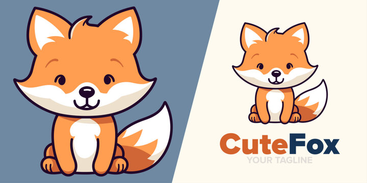 Cute Fox Cartoon: Whimsical Vector Graphics Illuminating Logo, Icon, Design, Poster, Flyer, and Advertisement