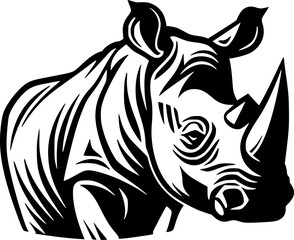 Rhinoceros - Minimalist and Flat Logo - Vector illustration