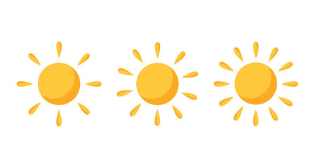 Vector sun with different rays. Isolated on a white background. Flat design.