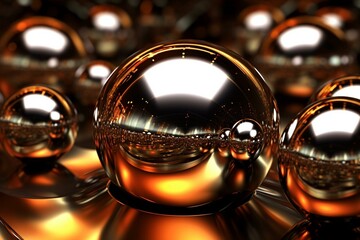 Abstract image of multiple spheres. Generative AI