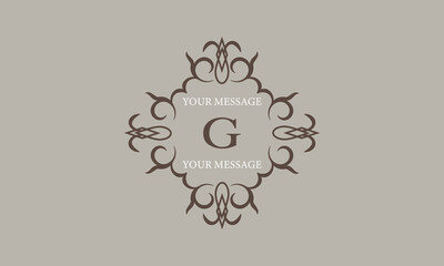 Vector abstract monogram with letter G. Refined linear style in brown colors - beauty, jewelry and fashion concept. Universal premium logo, emblem
