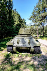 Fototapeta premium Russian tank t-34 from the Second World War from the area of Dukla Pass Slovakia