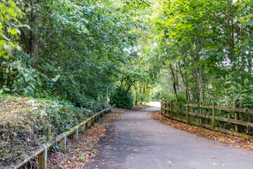 A tree-lined path leading from the centre of Perton, a village in South Staffordshire near Wolverhampton
