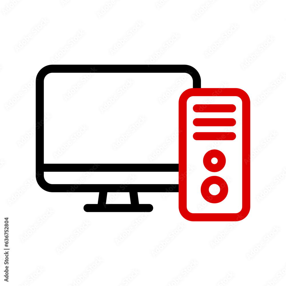 Aufkleber computer icon. desktop sign for mobile concept and web design. vector illustration