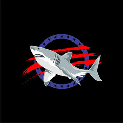 Fototapeta na wymiar Shark Logo Vector Design Template, Silhouette Shark Logo, Illustration Stock Vector