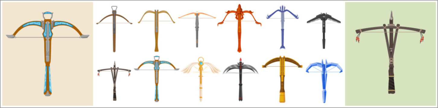 A collection of fantasy crossbow weapons