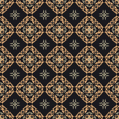 Seamless Asian pattern of the nomads of Central Asia and Kazakhstan, Kyrgyzstan. Nomadic ethnic stamp style. Asian ornaments.	
