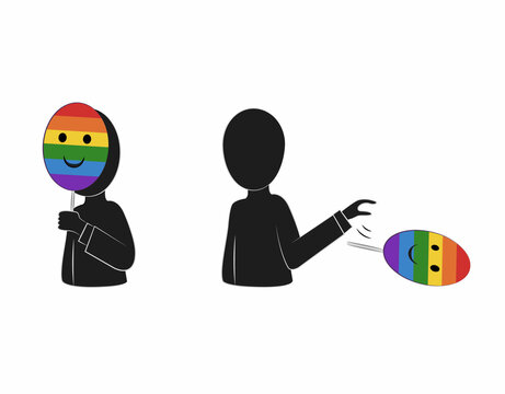 LGBTIQ pink washing, rainbow washing vector illustration