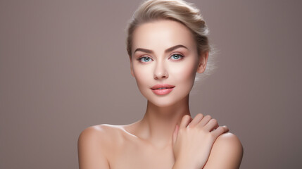 Stunning Portrait of Revitalized Woman with Youthful Glow - Beauty Clinic Services and Treatments Endorsement