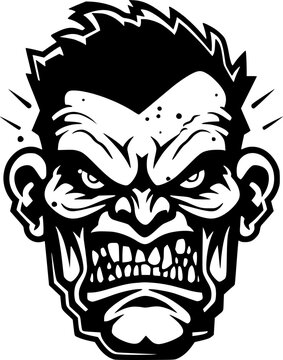 recommend clip art: Zombie - Black and White Isolated Icon - Vector illustration