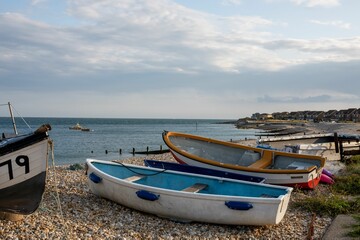 Naklejka premium Fishing boats at Selsey, West Sussex, United Kingdom.