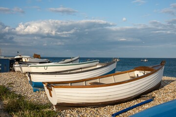 Obraz premium Fishing boats at Selsey, West Sussex, United Kingdom.