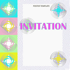 Abstract pattern with text on a colored background