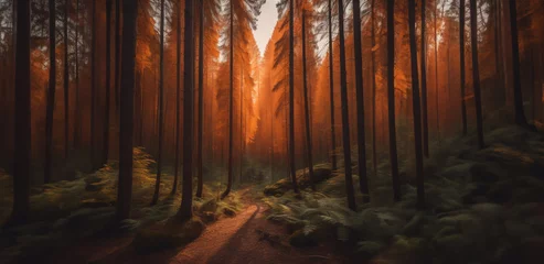Foto op Plexiglas Capturing the Serenity of Autumn: Enchanting Forest Landscapes © Florence