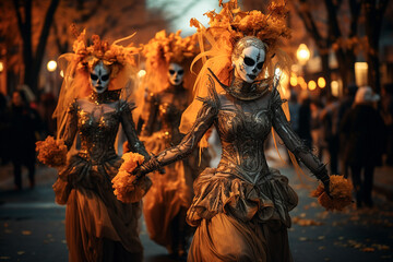 Halloween artists and dancers