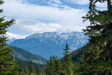 Stunning mountain and alpine vistas on Whistler and Blackcomb mountains. Part of Garibaldi Provincial Park in British Columbia Canada