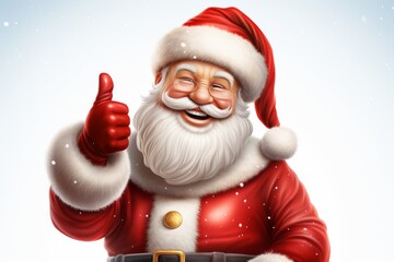 Santa Claus in postcard style on a light background. Merry christmas and happy new year concept