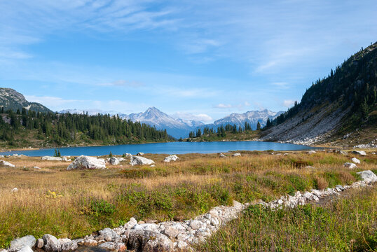Stunning mountain and alpine vistas on Whistler and Blackcomb mountains. Part of Garibaldi Provincial Park in British Columbia Canada