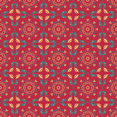 Classic Pattern Ornament, Decorative Seamless Geometric Pattern for Design Wallpaper, Fashion Print, Trendy Decor, Home Textile, Retro Decor Vector Illustration.	
